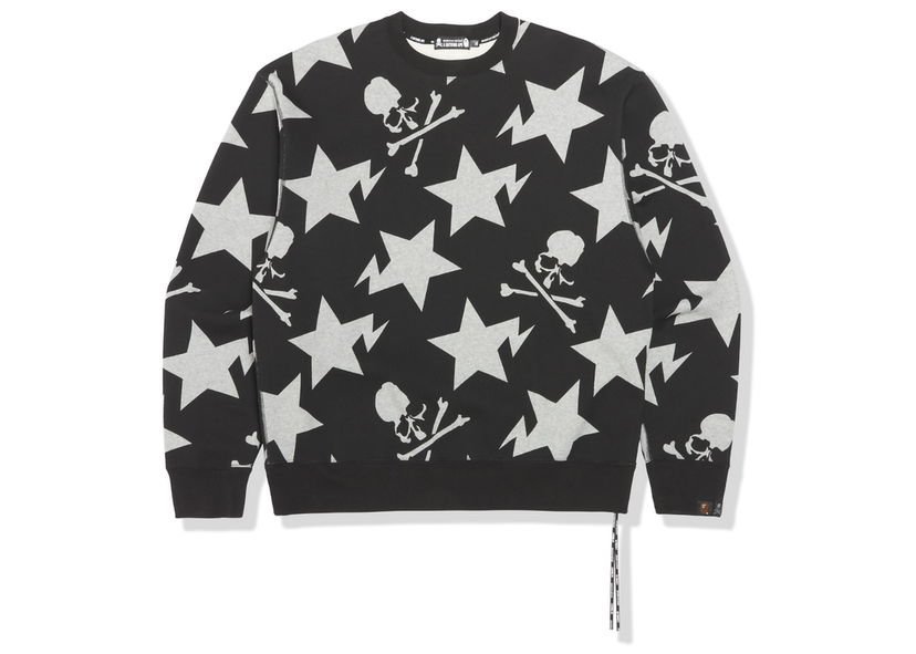 Sweatshirt BAPE BAPE x Mastermind 11th Anniversary Sta Pattern Relaxed Crewneck Black Sort | MVBSW113905MI