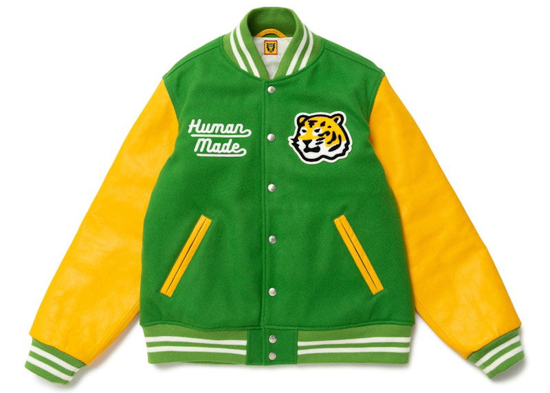 Bomberjakke Human Made Green and Yellow Varsity Jacket Grøn | HM24JK018, 0