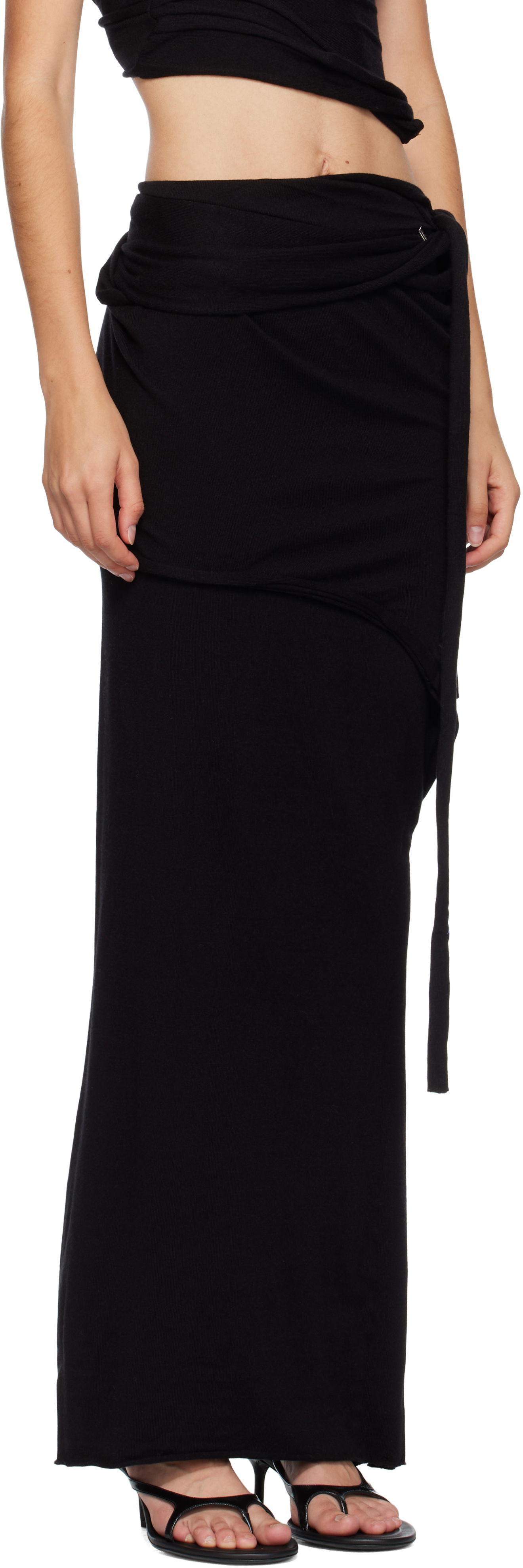 Nederdel Ottolinger Ottolinger Lounge Drape Maxi Skirt Sort | 107-302007-01, 1