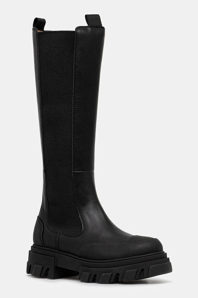 Sneakers og sko GANNI GANNI Cleated High Chelsea Boots Sort | S3240
