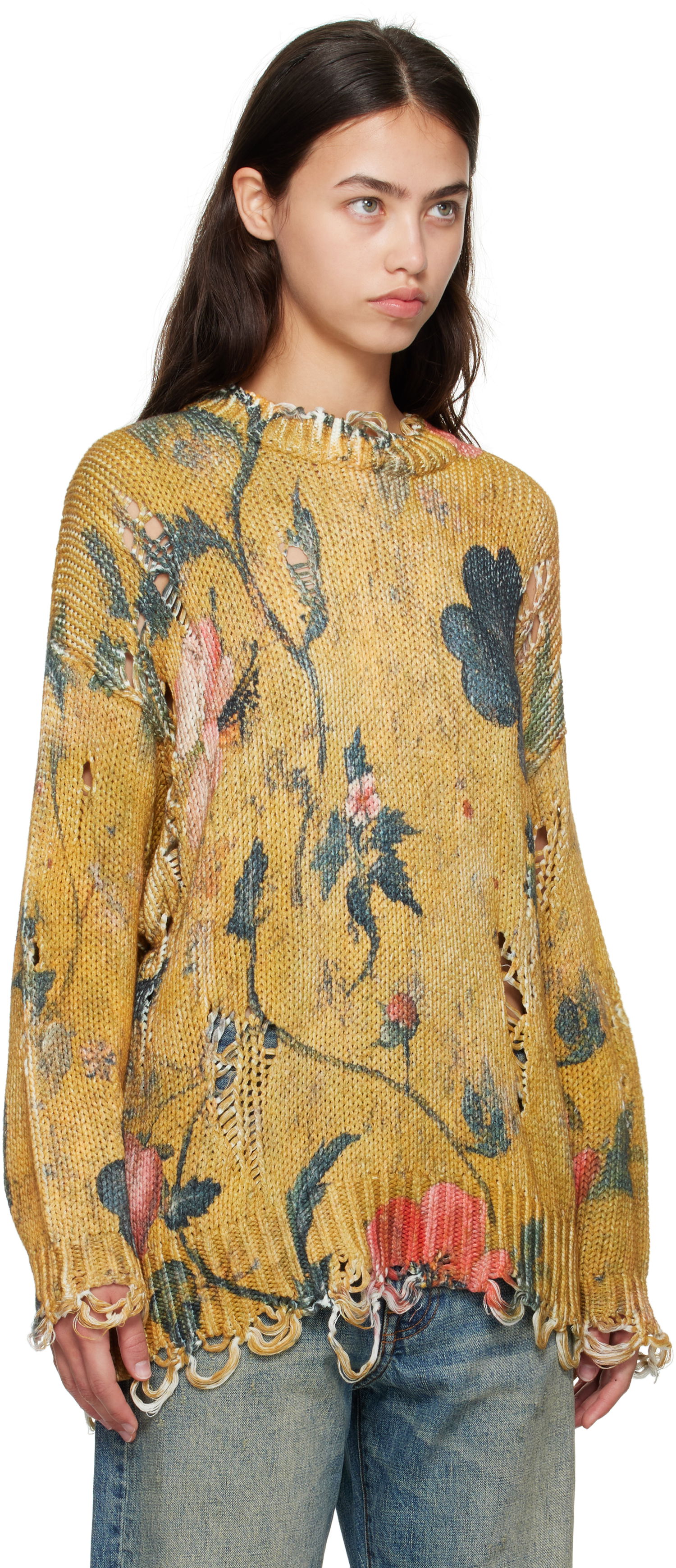 Sweater R13 R13 Printed Oversized Sweater Gul | R13WY197-Y222A, 1