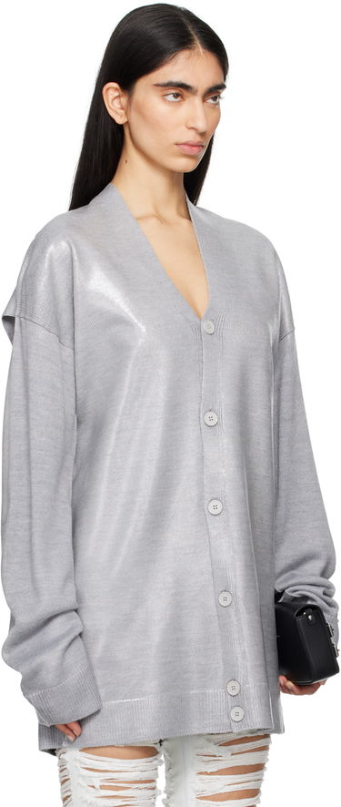 Sweater Maison Margiela MM6 Maison Margiela Plastified Knit Cardigan Grå | S62HP0026 M13120, 1