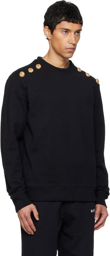 Sweatshirt Balmain Chain Lion Buttons Sweatshirt Sort | FH1JS155JB13, 1