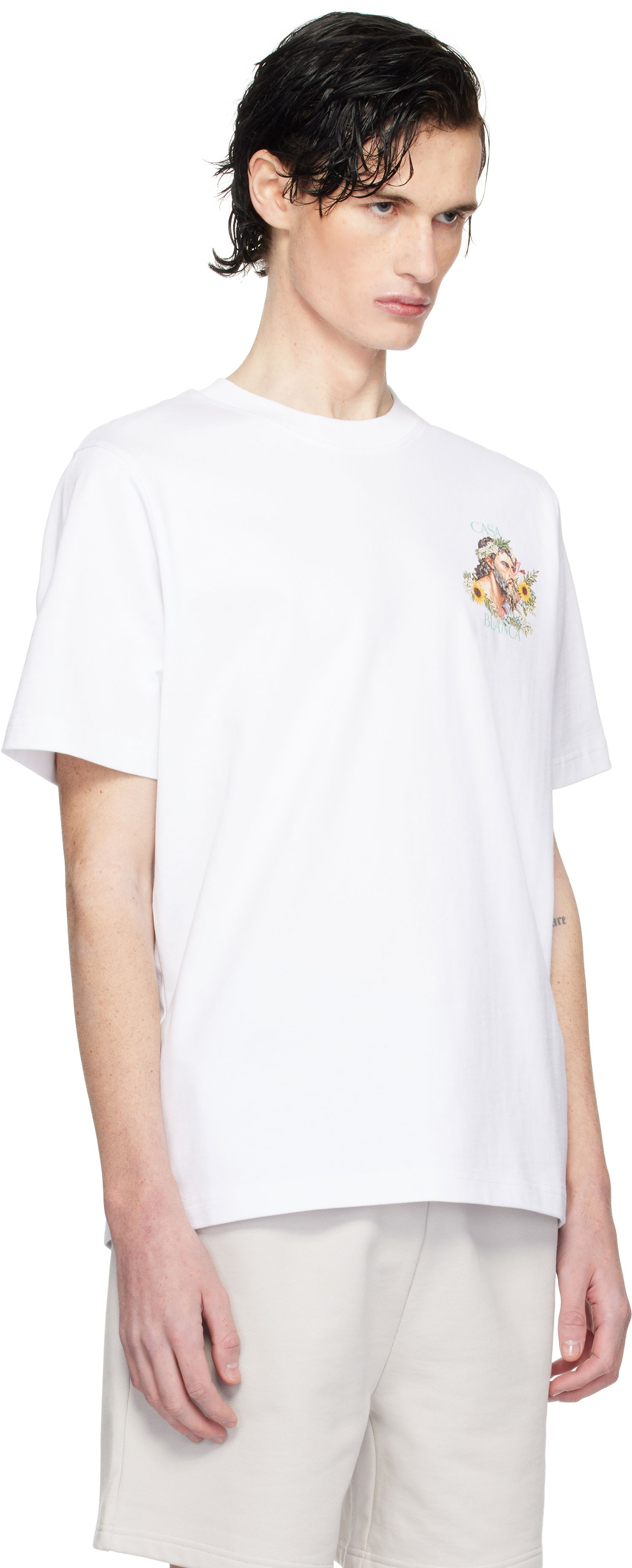 T-shirt Casablanca Graphic Print T-Shirt Hvid | MPS25-JTS-001-01, 1