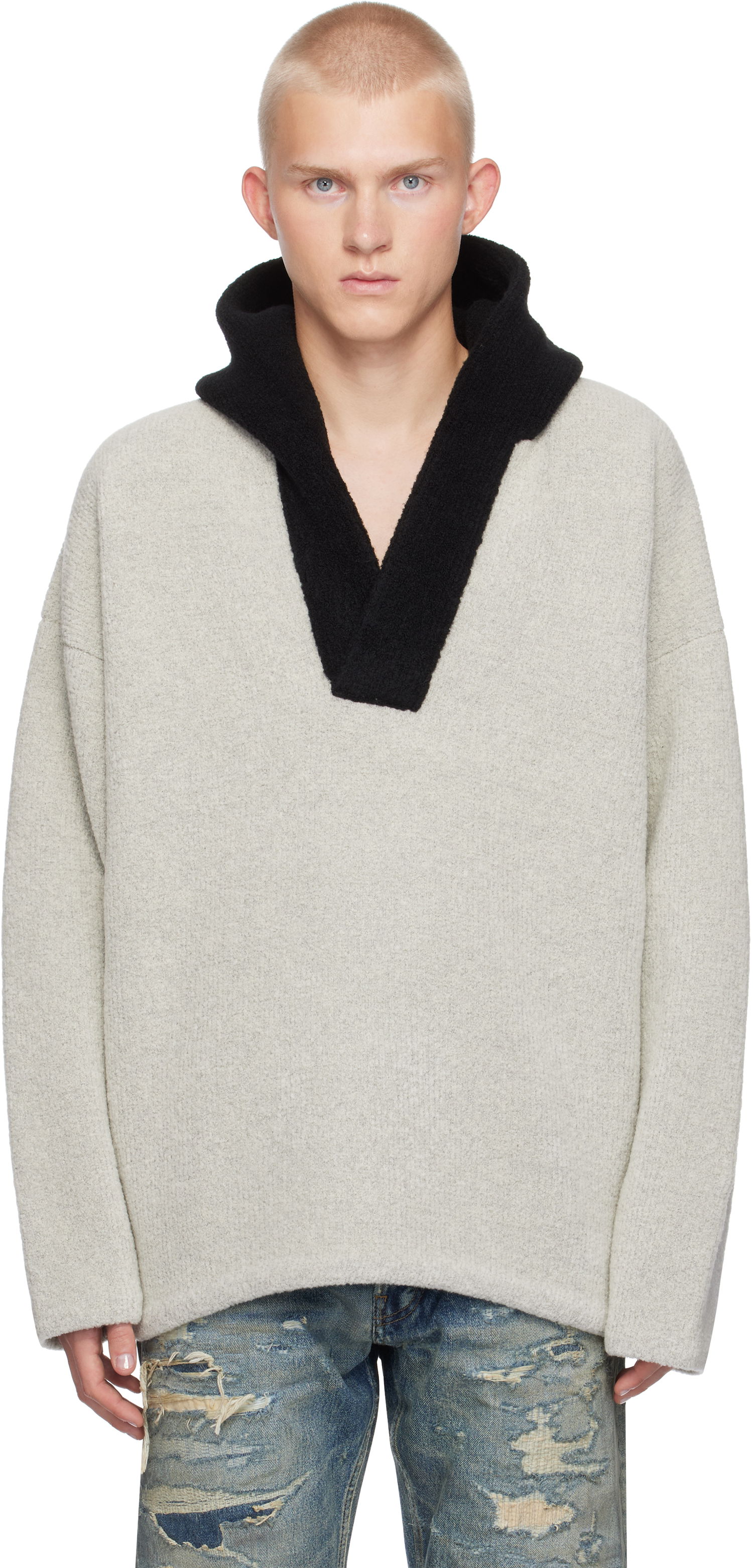 Sweatshirt Fear of God Fear of God Merino Boucle Polo Hoodie Grå | FG24FW20-736WBO, 0