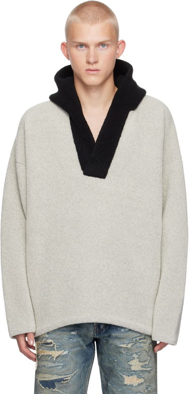 Sweatshirt Fear of God Fear of God Merino Boucle Polo Hoodie Grå | FG24FW20-736WBO, 0