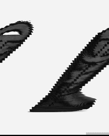 Sneakers og sko UGG Telfar Logo Tall Crinkle Leather Boots Black Sort | 1155871 BLK, 0