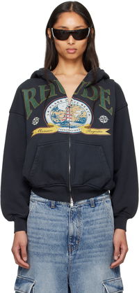 Rhude Monaco Regatta Graphic Full-Zip Hoodie