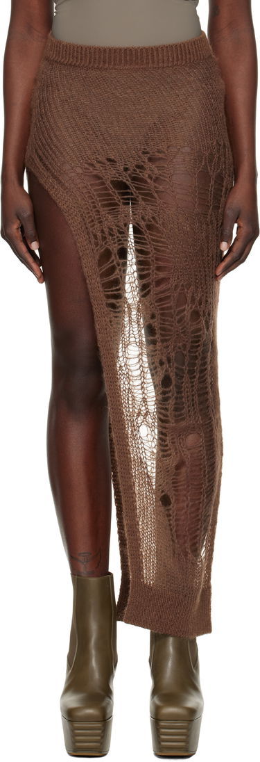 Nederdel Rick Owens Rick Owens Hollywood Spider Ziggy Maxi Skirt Brun | RP01E7605 KNETMH, 0