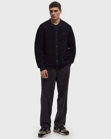 Sweater Fred Perry Pointelle Button-Through Cardigan Mørkeblå | K8566-608, 1