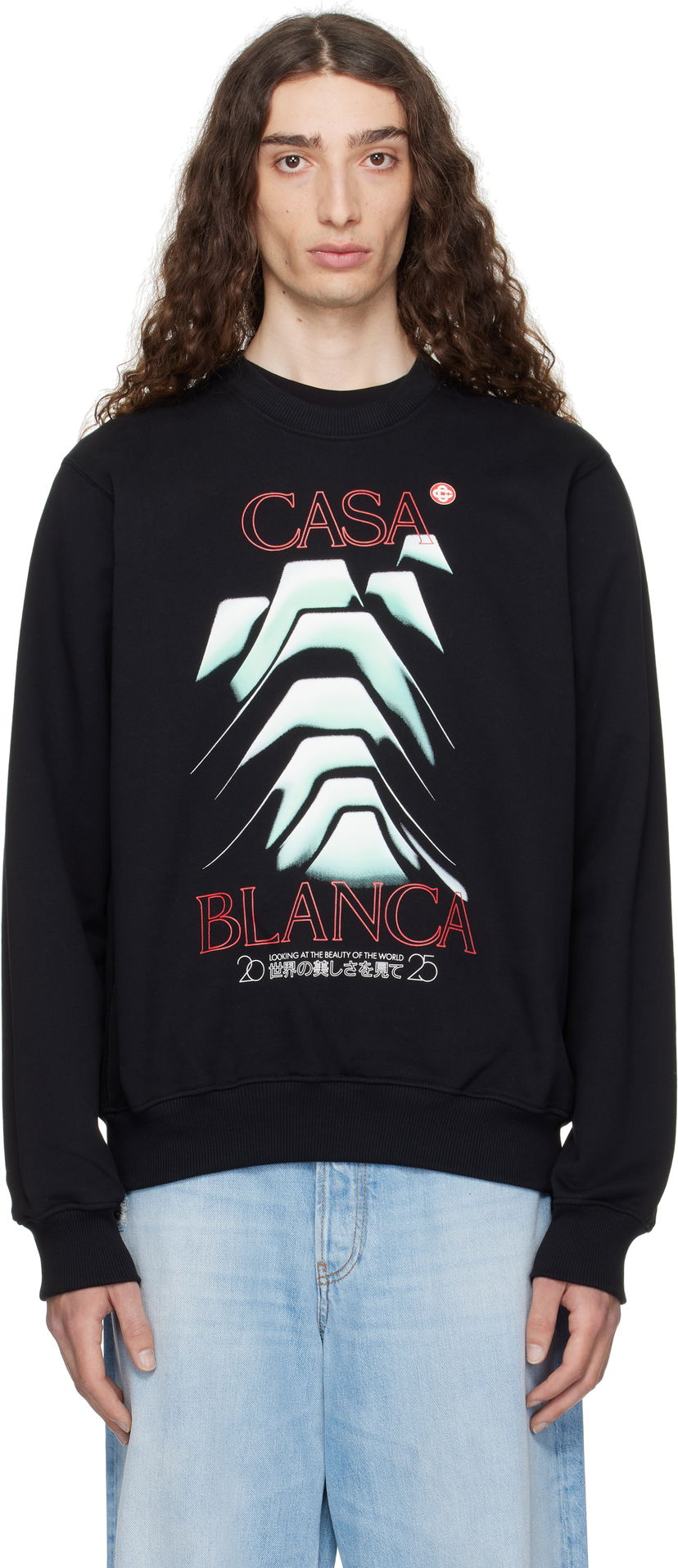 Sweatshirt Casablanca Casablanca Frosty Mountain Graphic Sweatshirt Sort | MPF25-JTP-293-05