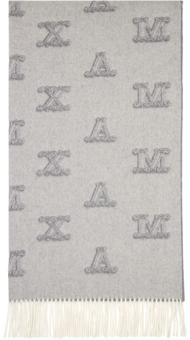 Tørklæde Max Mara Wsklause Monogram Jacquard Fringed Scarf Beige | 2524546302600, 2