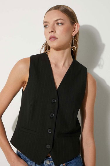 Vest Samsoe Samsoe Samsoe Samsoe Saramona Pinstripe Vest Sort | F24100047, 4