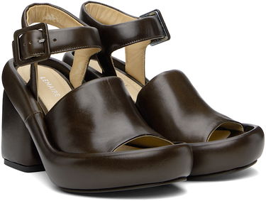 Tøj LEMAIRE LEMAIRE Padded Wedge Heeled Sandals Brun | FO0095 LL0078, 3