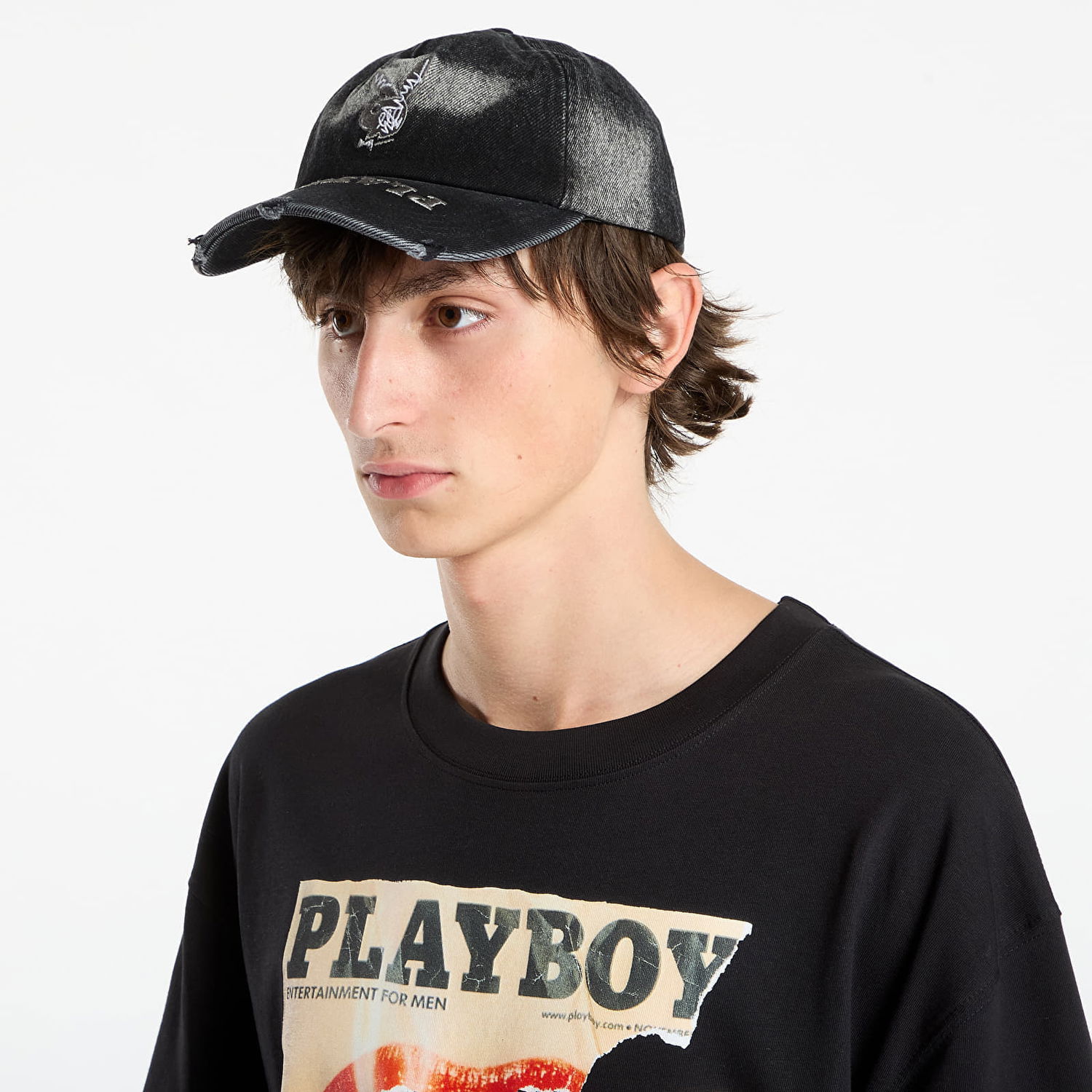 Kasket Footshop Playboy x FTSHP Denim Dadcap Black Sort | FTSHP_535, 1