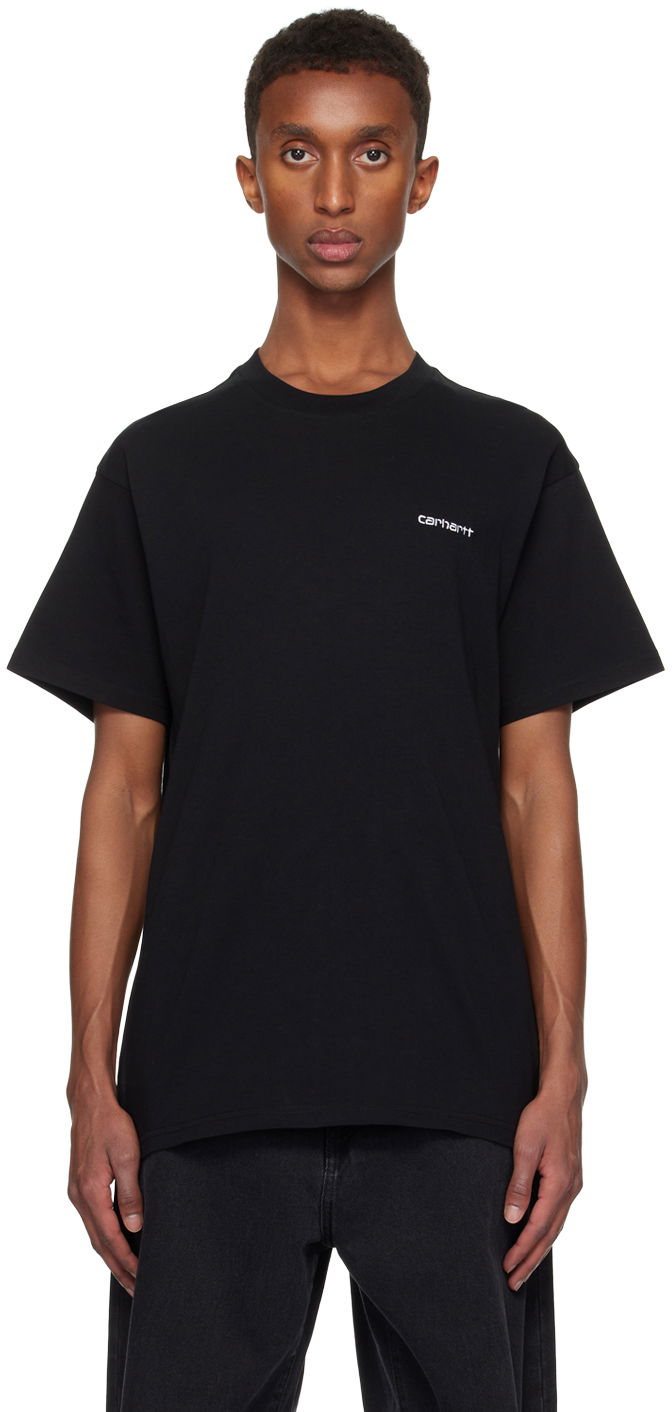 T-shirt Carhartt WIP Black Embroidered Logo T-Shirt Sort | I030435