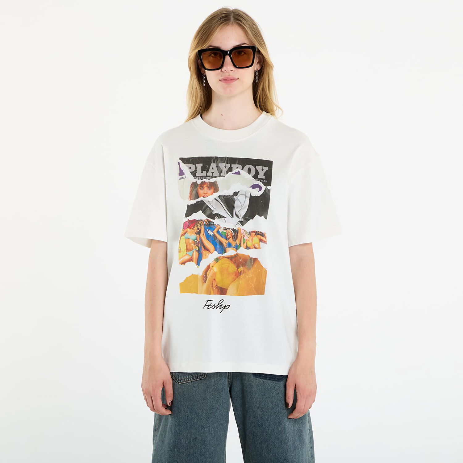 T-shirt Footshop Playboy x FTSHP Covers Tee UNISEX Off-White Hvid | FTSHP_525, 1