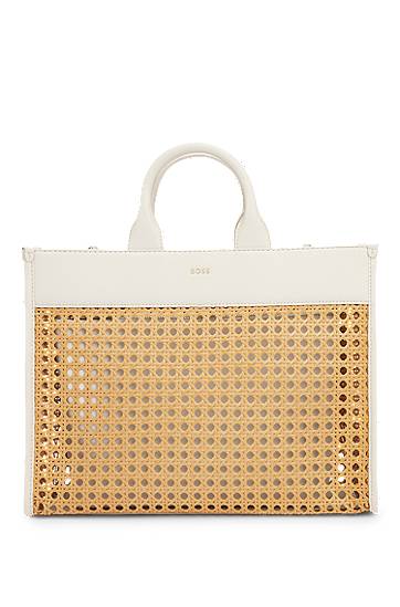 Mulepose BOSS BOSS Woven Tote Bag Hvid | 50541748