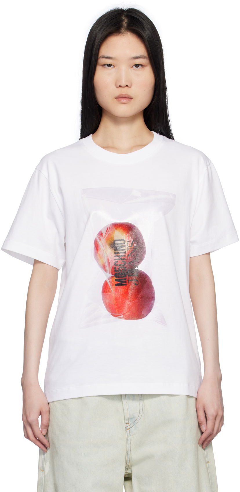 T-shirt Moschino Moschino Jeans Graphic T-Shirt Hvid | 251K10707
