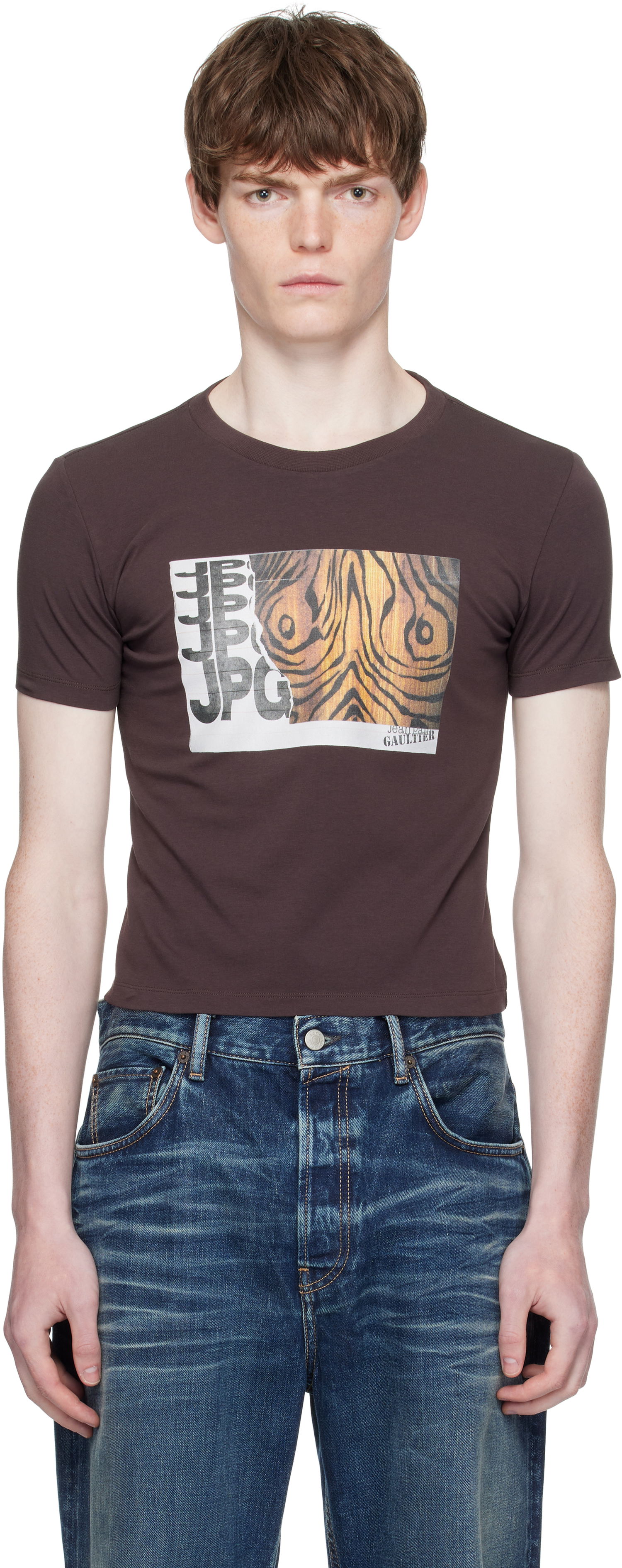 T-shirt Jean Paul Gaultier Jean Paul Gaultier Printed Wood T-Shirt Brun | 25/03-W-TO294-J002-710060, 0