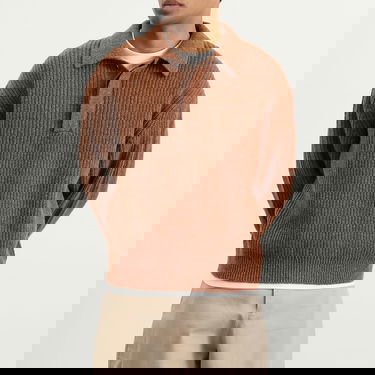 Sweater sage NATION Boxy Knit Polo Brun | S098-SPR, 2