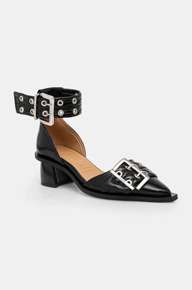 Sneakers og sko GANNI Buckle Open Cut Pumps Sort | S2891, 0