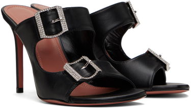 Tilbehør Amina Muaddi Amina Muaddi Millie Heeled Sandals Sort | MILLIE SLIPPER ST NAPPA, 3