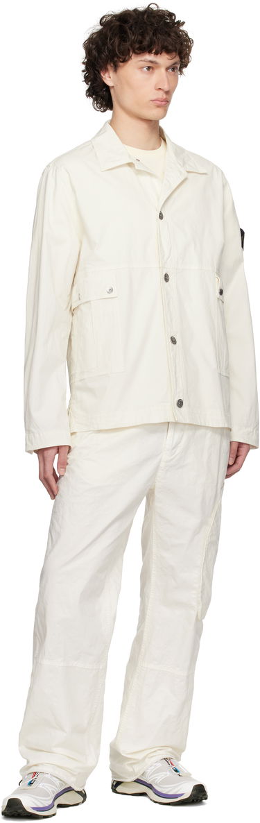 Cargo bukser Stone Island Stone Island Organic Look Nylon Panama-TC Cargo Pants Hvid | K1S15 3100010 S0069, 4