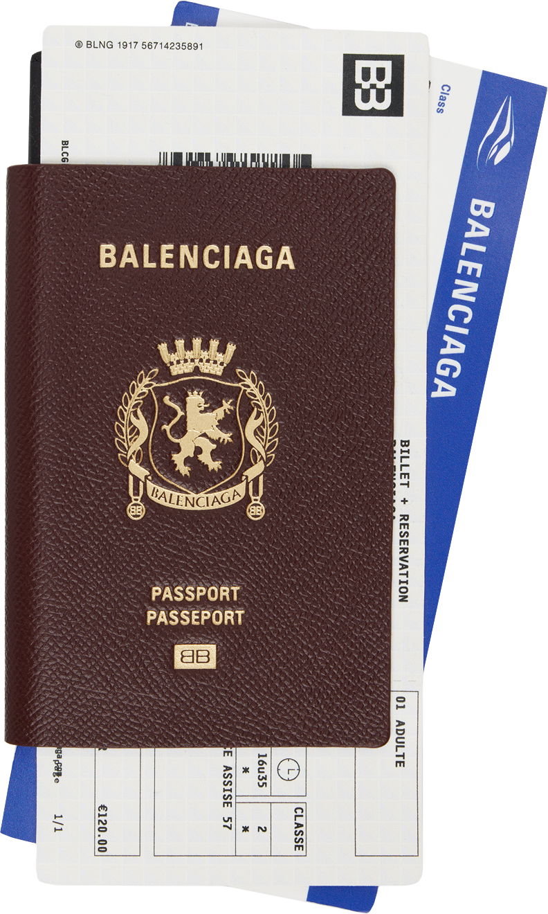Tegnebog Balenciaga Burgundy Passport Long Wallet Brun | 787777 2AA3R