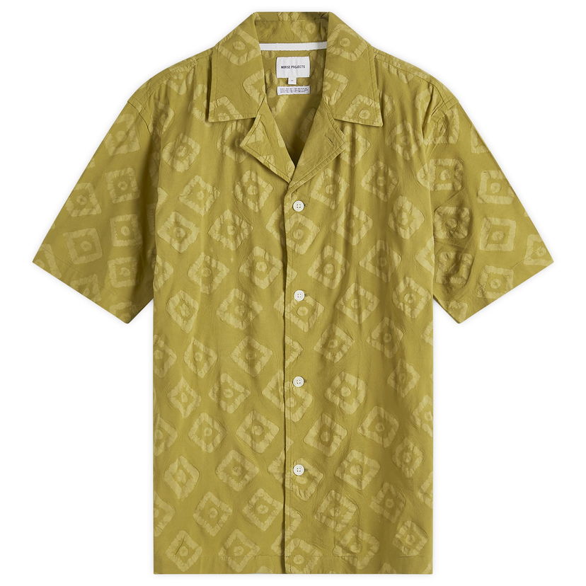 Skjorte NORSE PROJECTS Norse Projects Mads Batik Vacation Shirt, Large Gul | N40-0833-8037