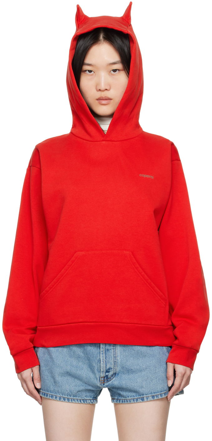 Sweatshirt Coperni Coperni Horn Hoodie Rød | COPJS15BIS523