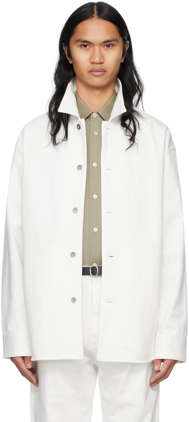 Skjorte Jil Sander Buttoned Denim Shirt Hvid | J23DL0101_J46544, 0