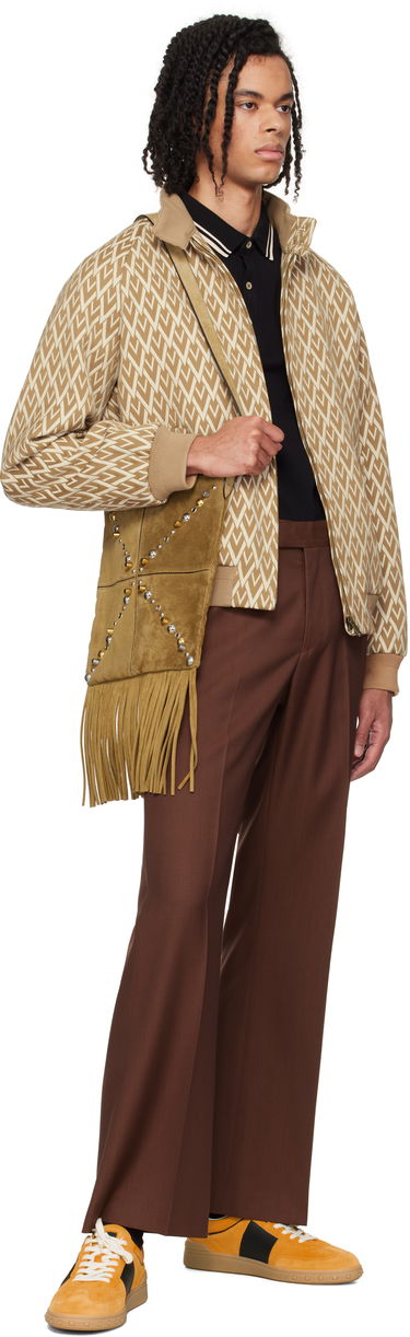Skuldertaske Valentino Valentino Garavani Nellcote Suede Fringe Shoulder Bag Brun | 6Y2B0D27CMC, 3