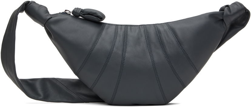 Taljetaske LEMAIRE LEMAIRE Small Croissant Leather Shoulder Bag Blå | BG0003 LL095