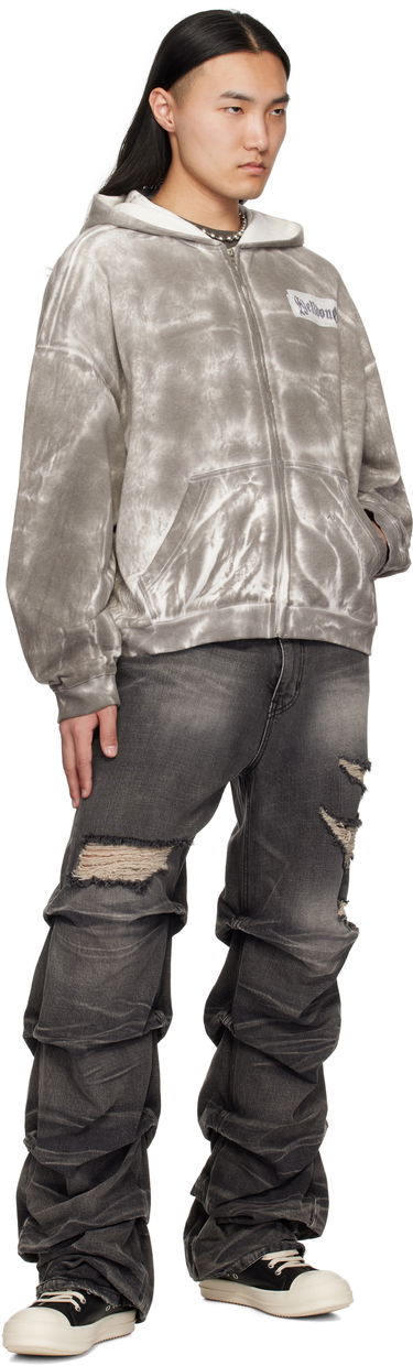 Sweatshirt We11done We11done Muddy Zip-Up Hoodie Grå | WD-TJ0-25-819-U-BK, 3