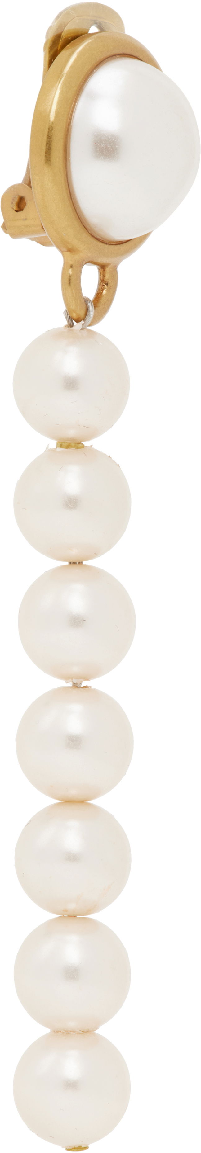 Øreringe Moschino Moschino Faux-Pearl Drop Earring Hvid | 25121913584151006, 1