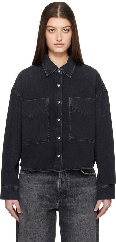 Skjorte AGOLDE AGOLDE Myah Cropped Denim Shirt Sort | A7360-1525, 0