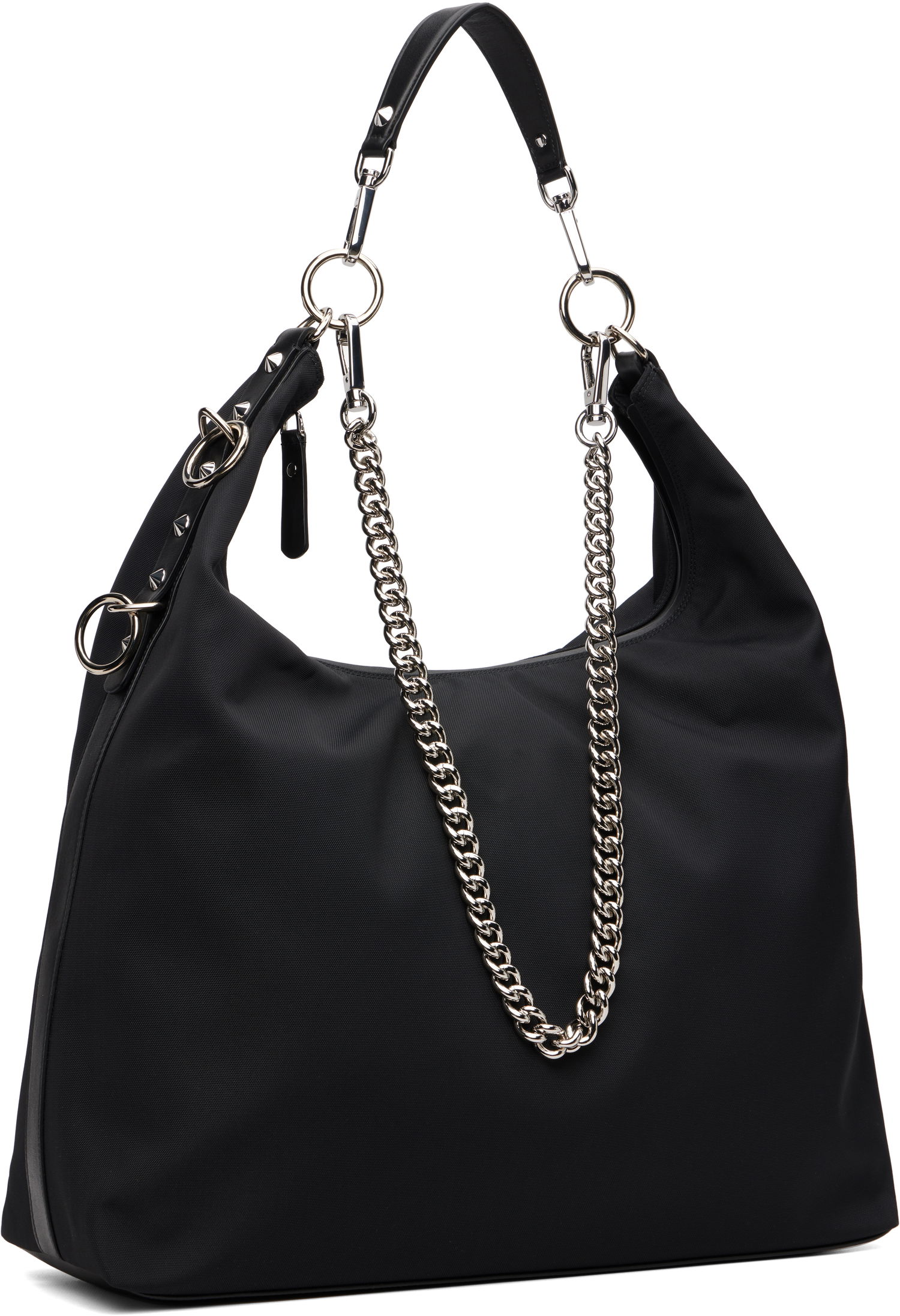 Håndtaske R13 Large Nylon Hobo Bag with Chain Sort | R13WA063-A010, 1
