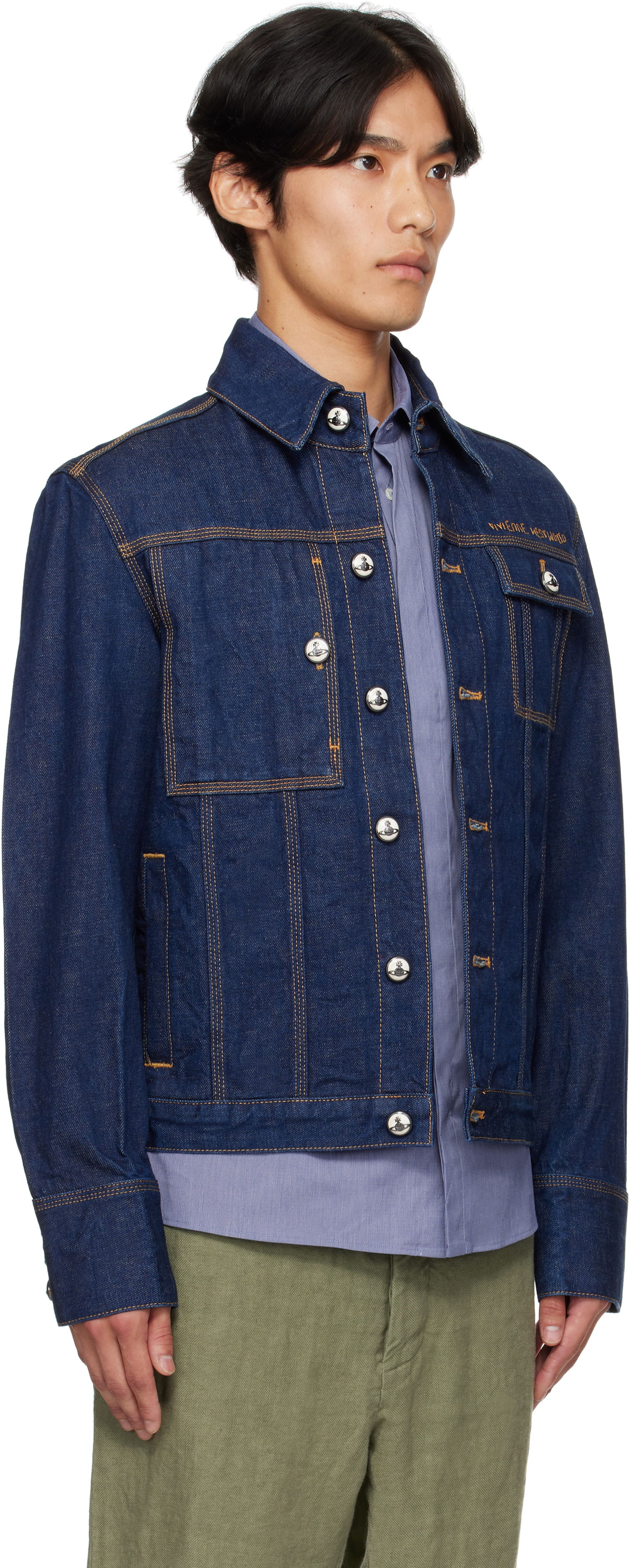 Jakke Vivienne Westwood Vivienne Westwood Worker Denim Jacket Blå | 2801000I-W0163-, 1