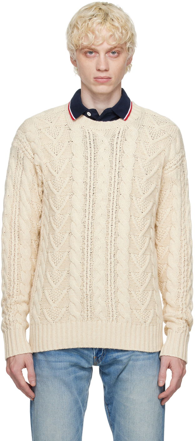 Sweater Polo by Ralph Lauren Fisherman's Sweater Beige | 710909196001, 0