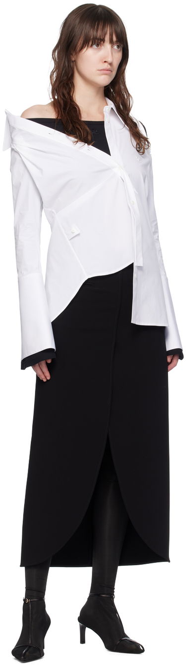 Skjorte Courrèges Modular Off Shoulder Shirt Hvid | 224CCH056CO0121, 3
