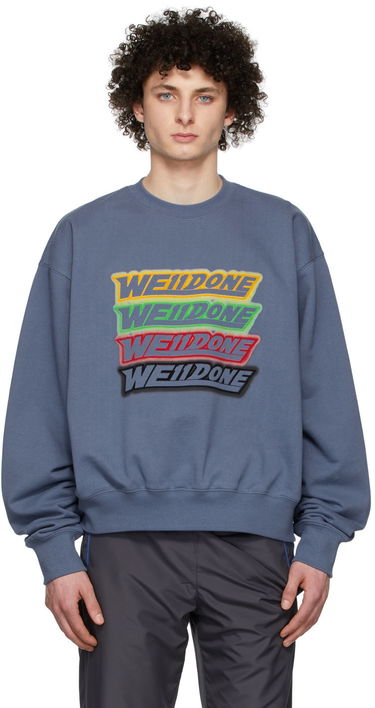 Sweatshirt We11done We11done French Terry Sweatshirt Blå | WD-TS1-22-651-U-NV, 0