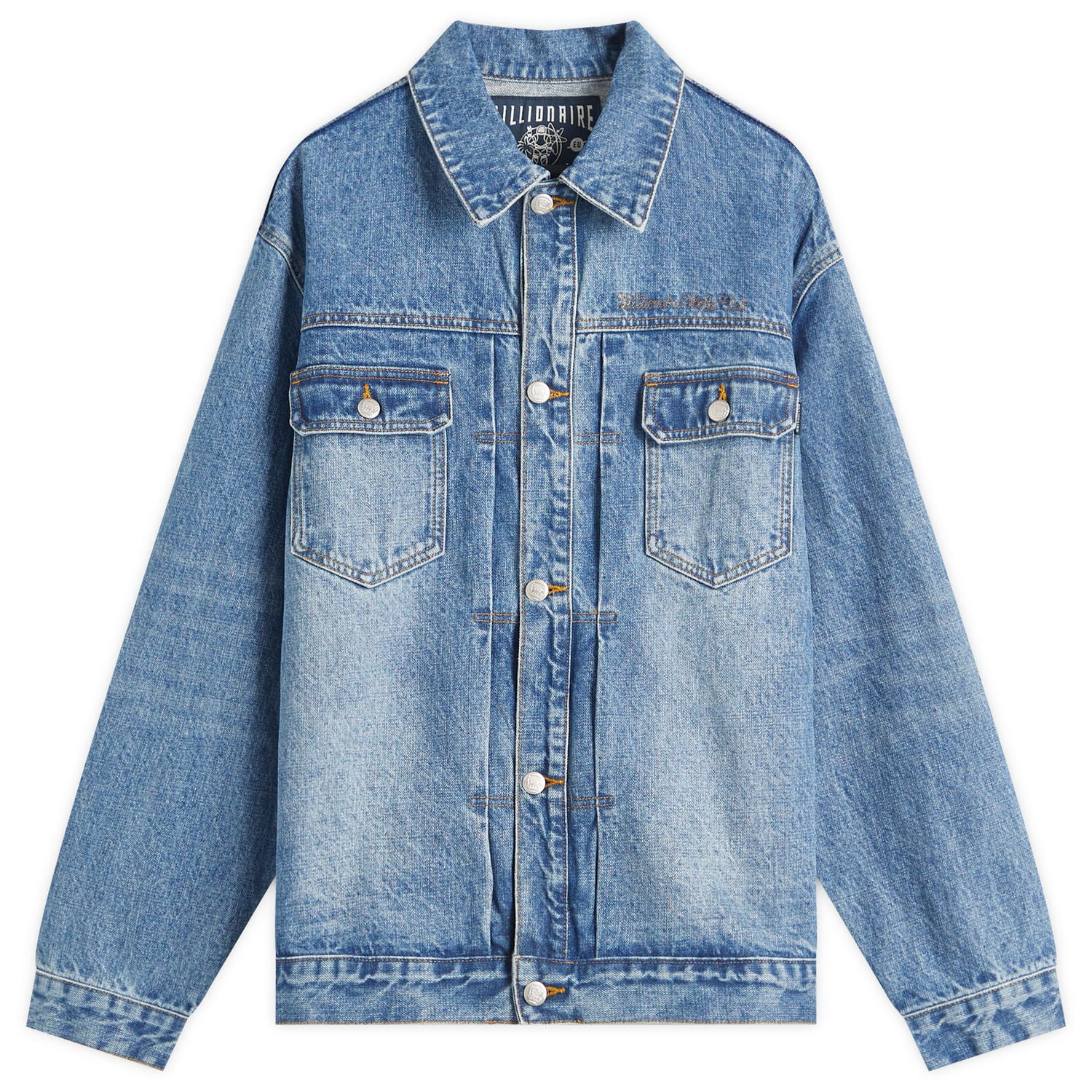 Jakke BILLIONAIRE BOYS CLUB Billionaire Boys Club Script Logo Denim Jacket, Size Large Blå | B25107-BLU, 1