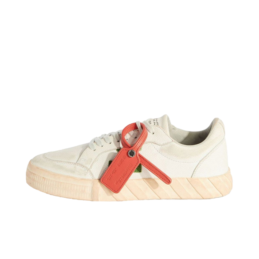 Sneakers og sko Off-White Vulcanized Low Distressed Leather White Green Hvid | OMIA085F23LEA0030155