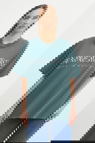 T-shirt Anine Bing Anine Bing Ashton Oversized T-Shirt Grøn | A.08.10133, 0