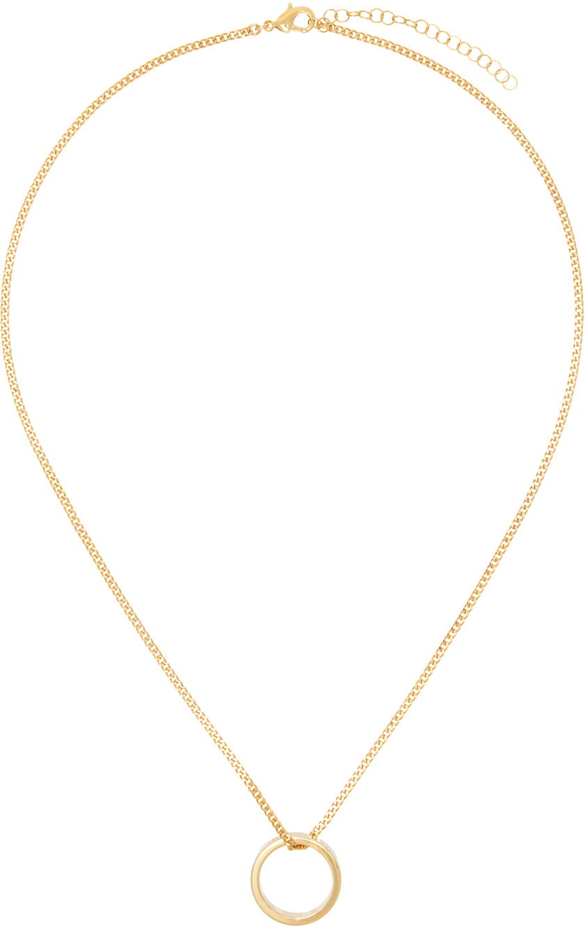 Halskæde Maison Margiela MM6 Numeric Minimal Signature Pendant Ring Necklace Beige | SM6UU0048 P6469, 0