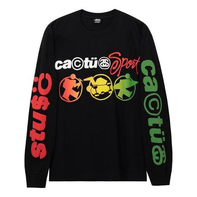 T-shirt Stüssy Sport Long Sleeve Tee Sort | 3993771