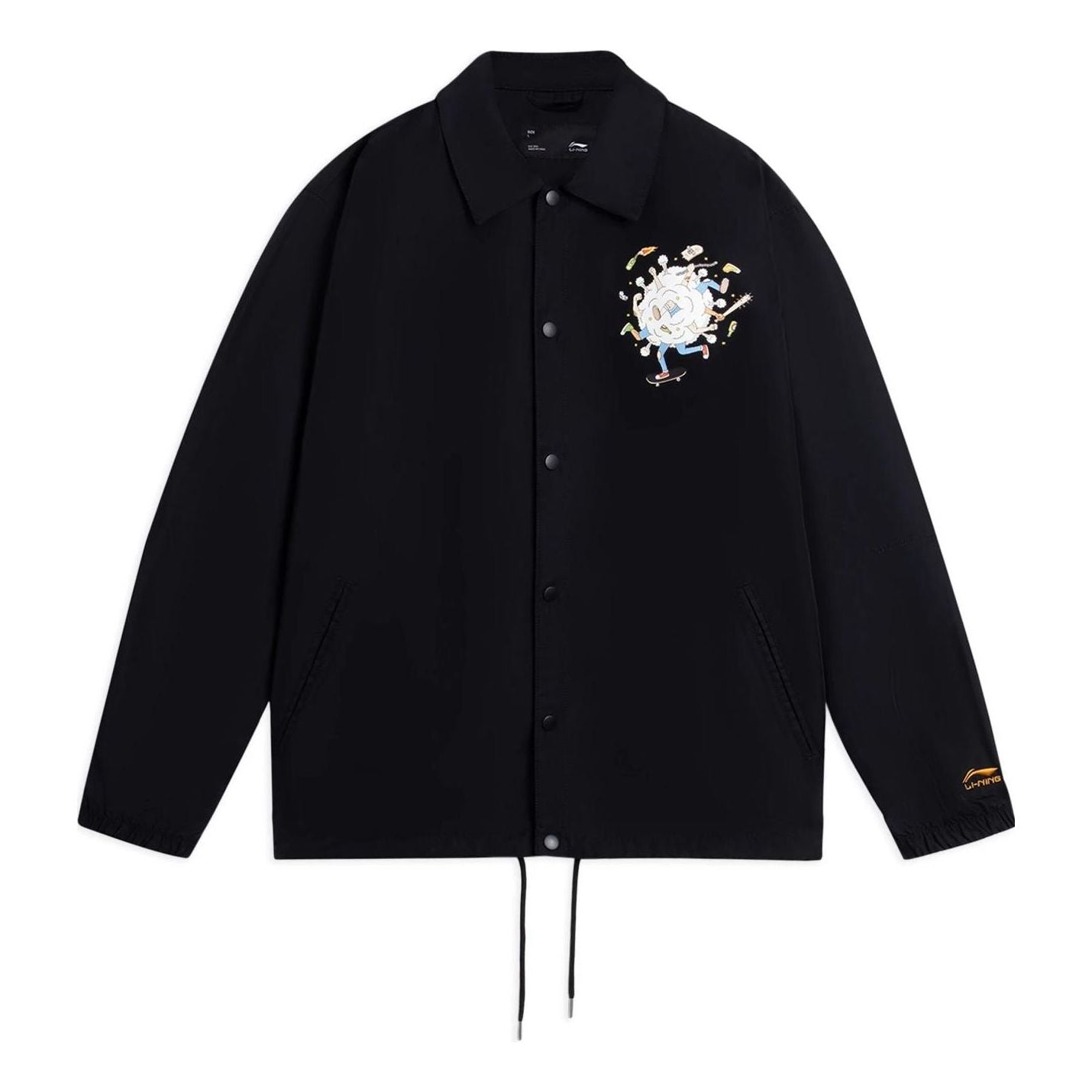 Vindjakke Li-Ning Phil Hackett Graphic Coach Jacket Sort | AFDRA45-1, 0