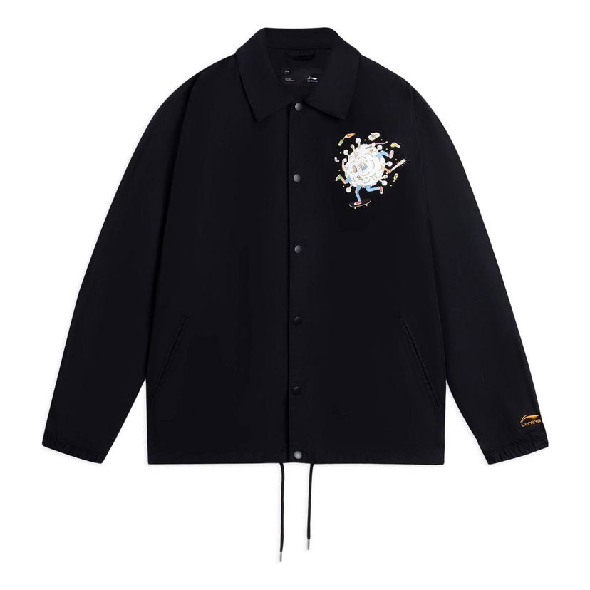 Vindjakke Li-Ning Phil Hackett Graphic Coach Jacket Sort | AFDRA45-1