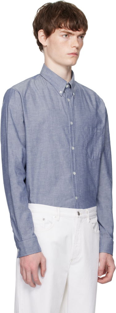 Skjorte A.P.C. A.P.C. Edouard Embroidered Shirt Blå | COHDV-H12509, 4